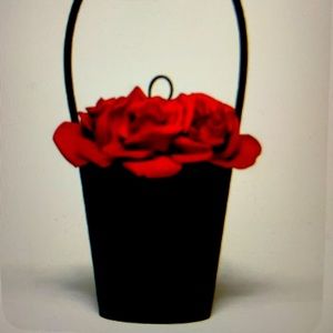 Lulu Guinness Black Silk Floral Basket